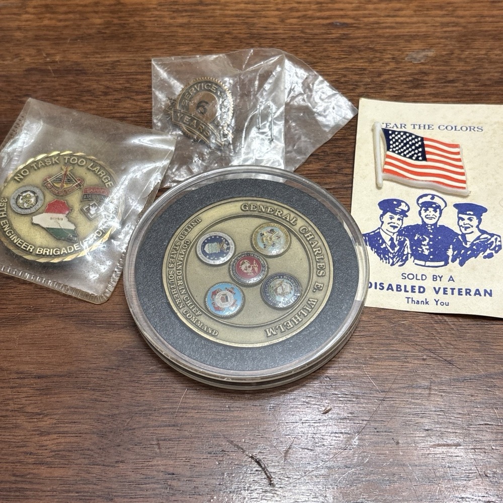 VTG Military Challenge Coin Lot Gen Charles Wilhelm USSOUTHCOM 35th Engineer Pin